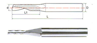 整體硬質合金單刃直柄立銑刀